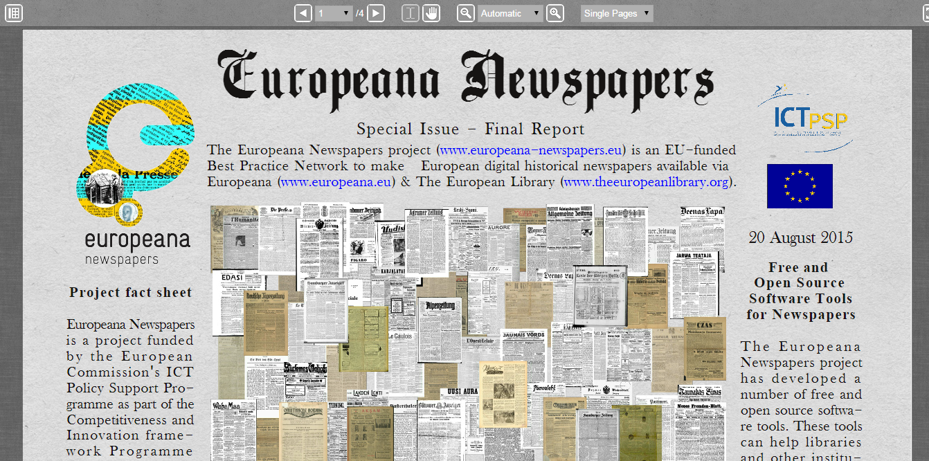 Завршни извештај пројекта Еуропеана Неwспаперс